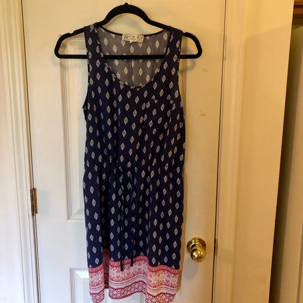 Boho loose fit drawstring sundress